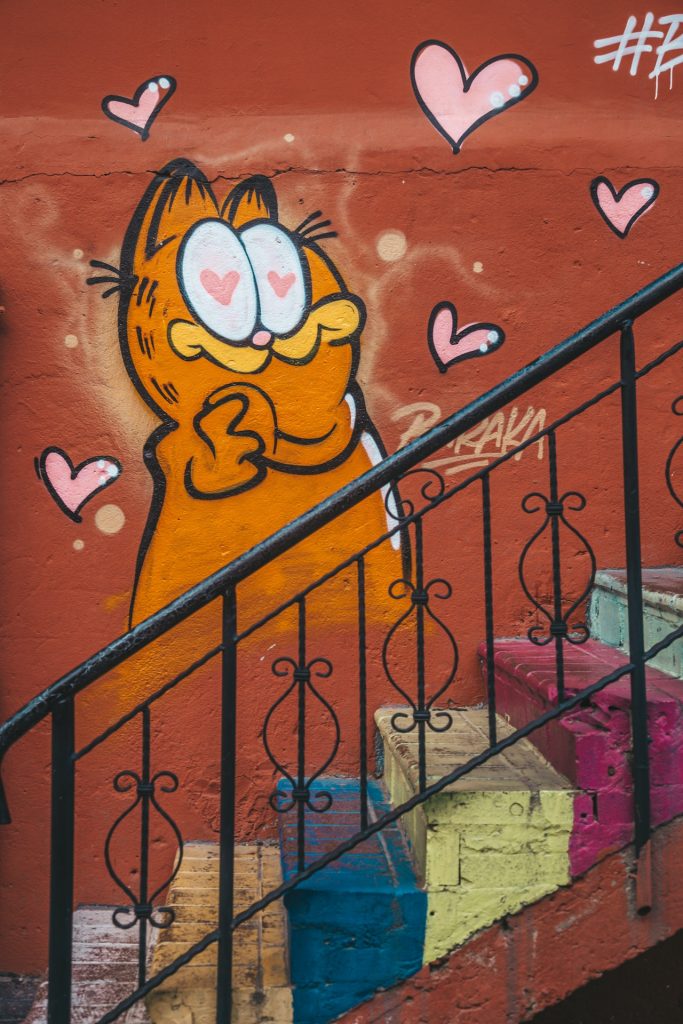 Mural callejero de Garfield